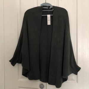 Olive green cocoon sleeve cardigan